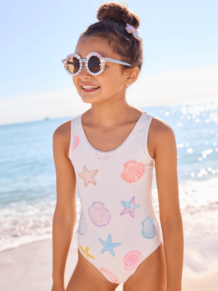 Lola + The Boys Beaded Shells Swimsuit
