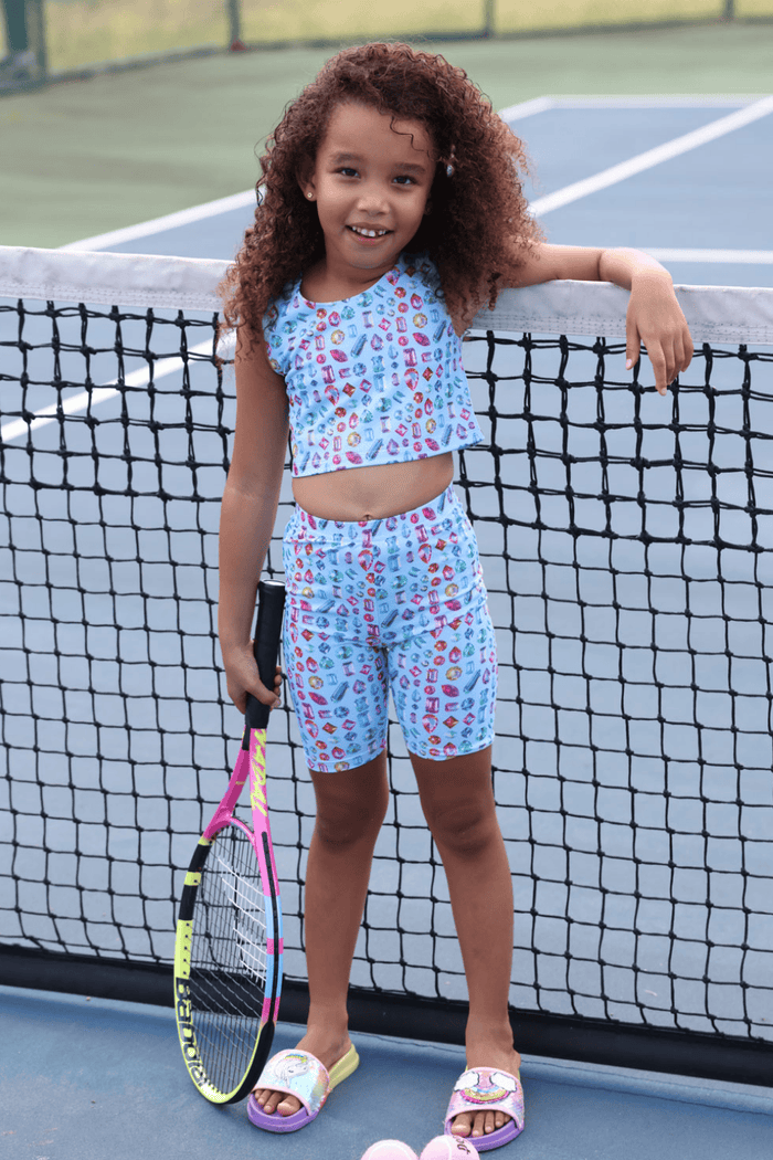 Lola + The Boys Bejeweled Bike Athletic Set