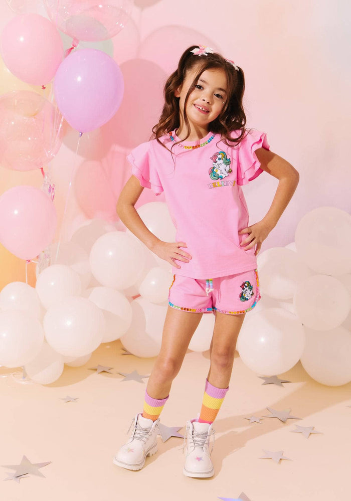 Lola + The Boys Believe Gem Ruffle Short Set