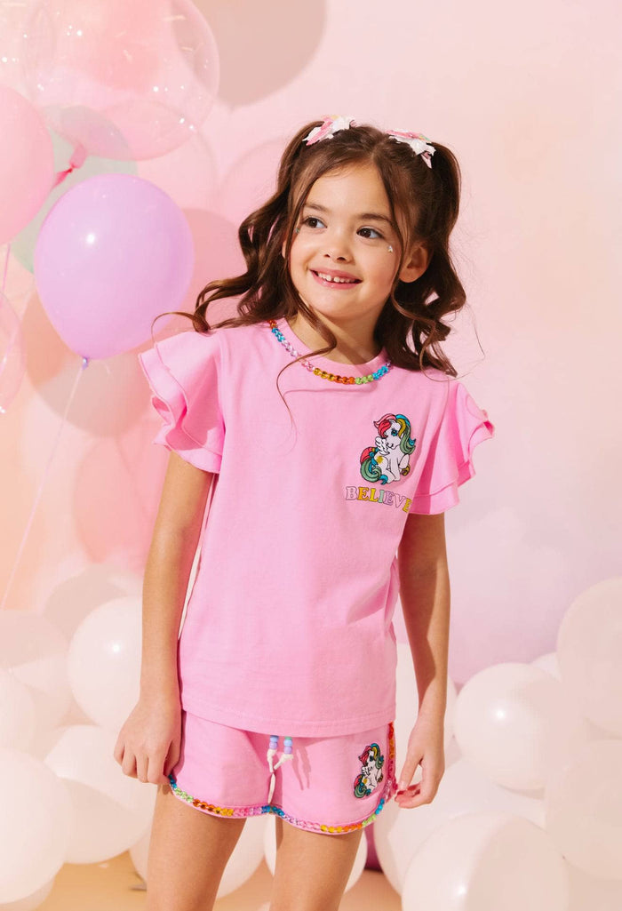 Lola + The Boys Believe Gem Ruffle Short Set