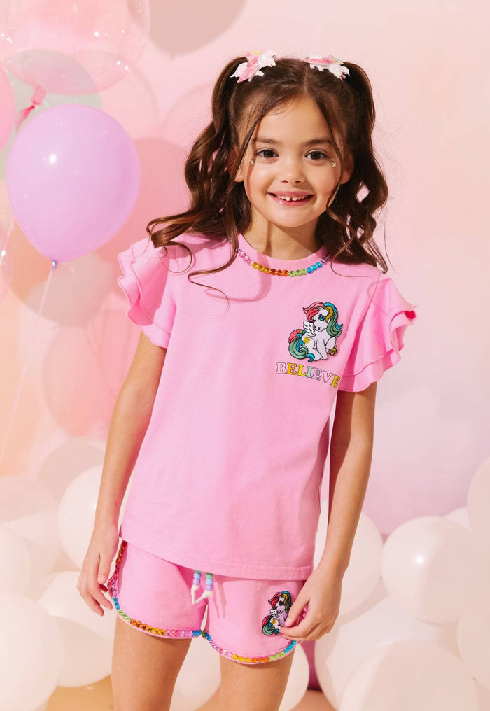 Lola + The Boys Believe Gem Ruffle Short Set