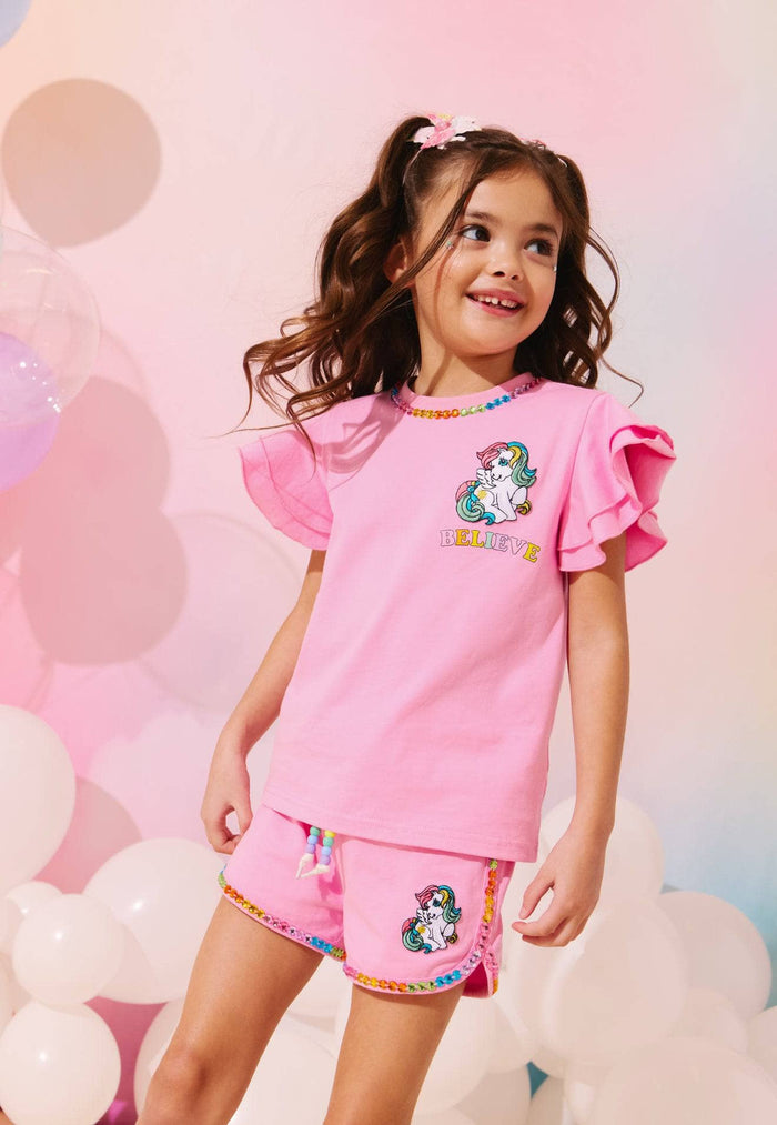 Lola + The Boys Believe Gem Ruffle Short Set