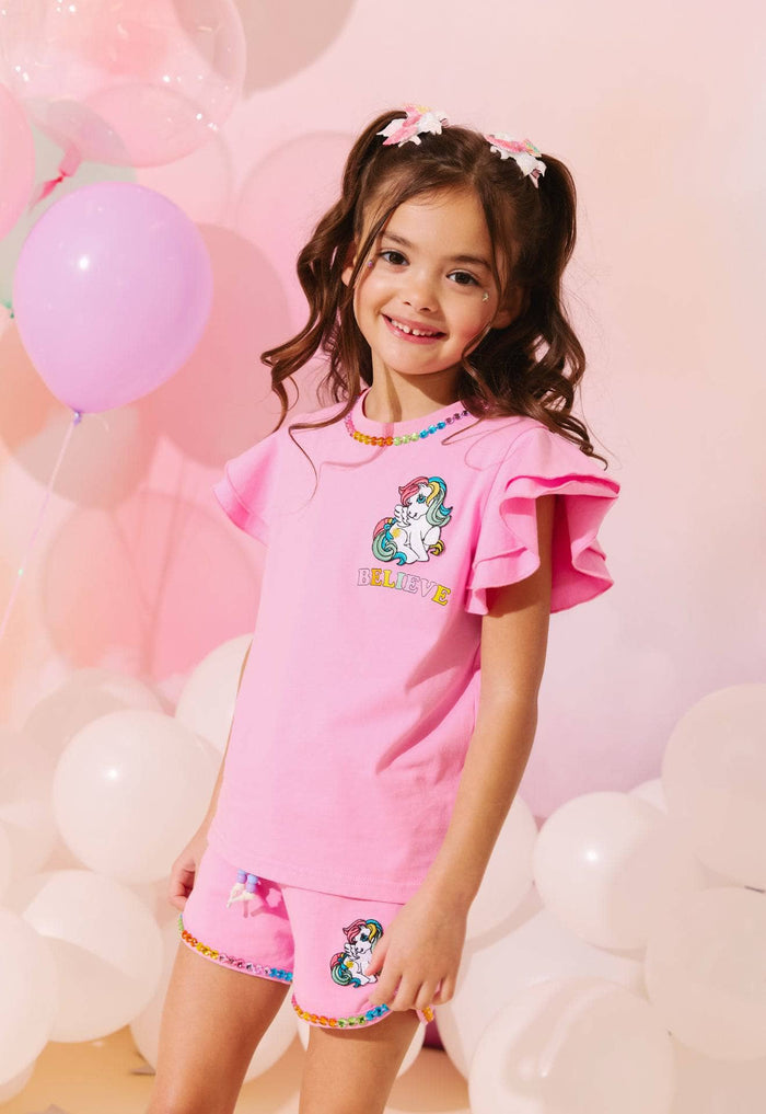 Lola + The Boys Believe Gem Ruffle Short Set