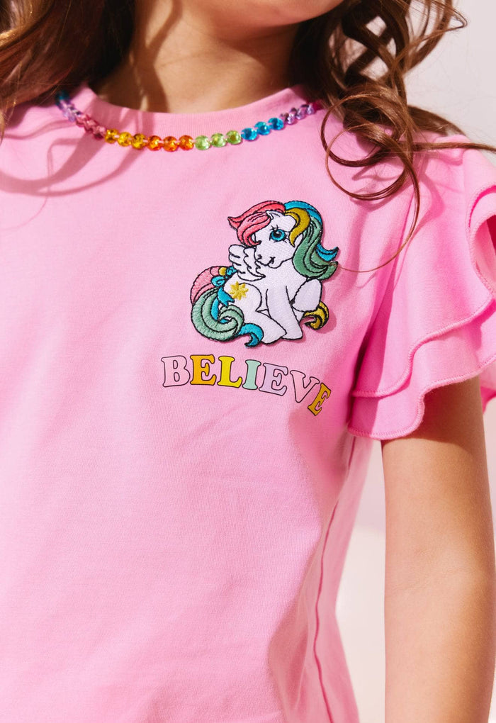 Lola + The Boys Believe Gem Ruffle Short Set