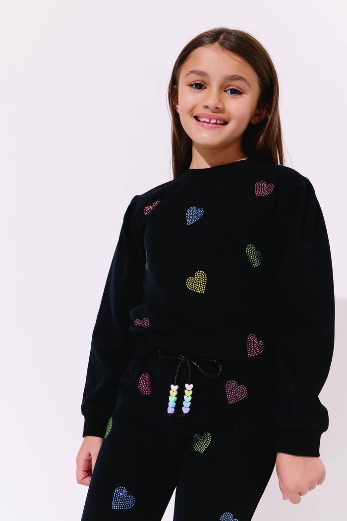Lola + The Boys Black Crystal Heart Set