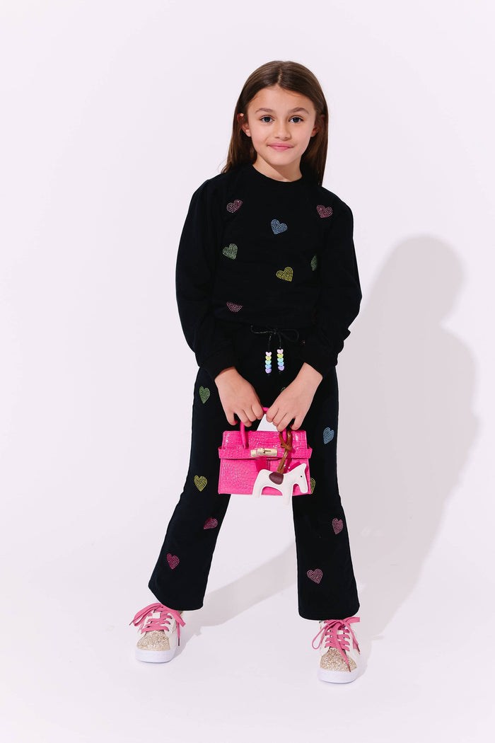 Lola + The Boys Black Crystal Heart Set