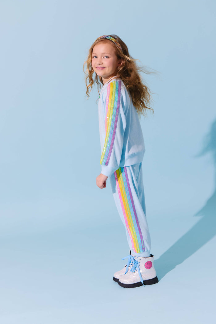Lola + The Boys Blue Rainbow Sequin Set
