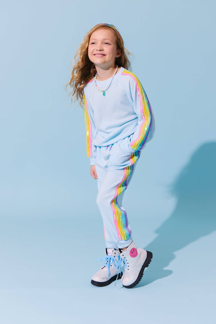 Lola + The Boys Blue Rainbow Sequin Set