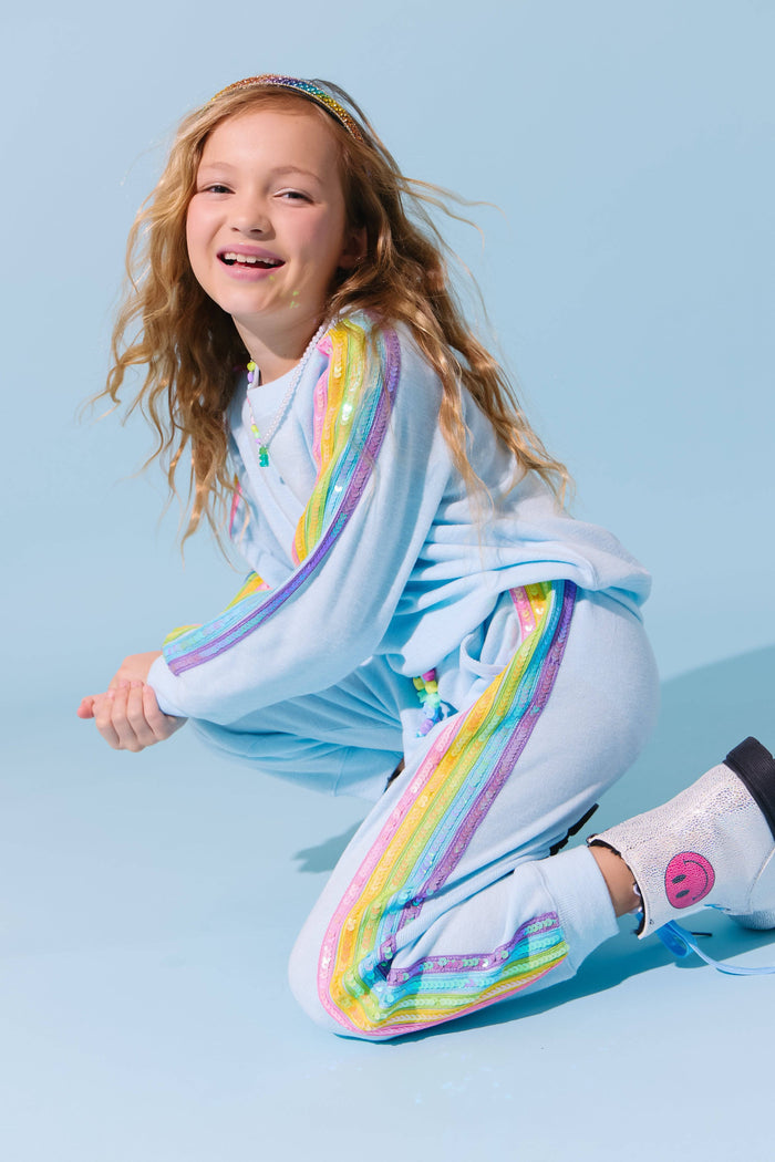 Lola + The Boys Blue Rainbow Sequin Set