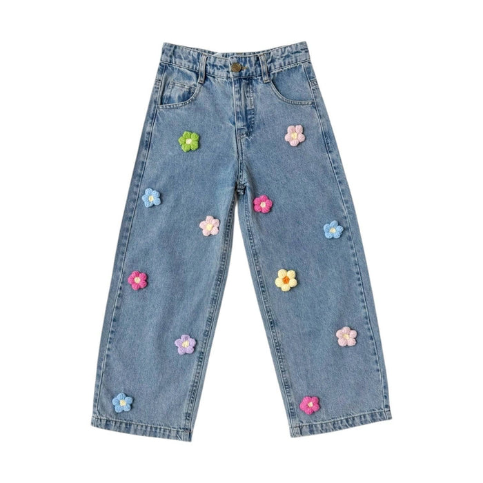 Lola + The Boys Bottoms 2 3D Rainbow Flowers Jeans
