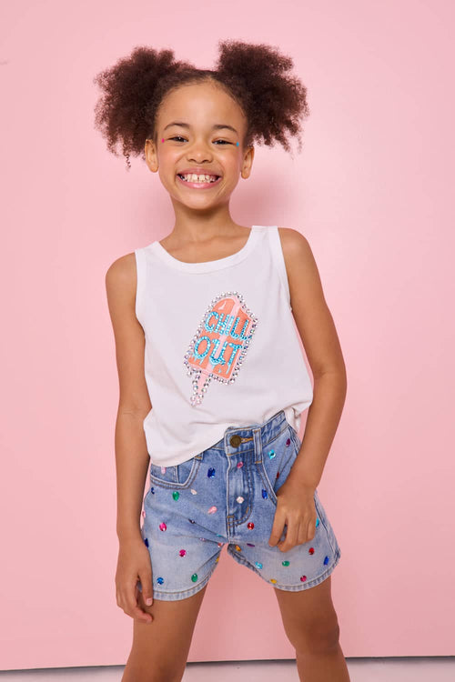 Lola + The Boys Bottoms Bejeweled Denim Shorts