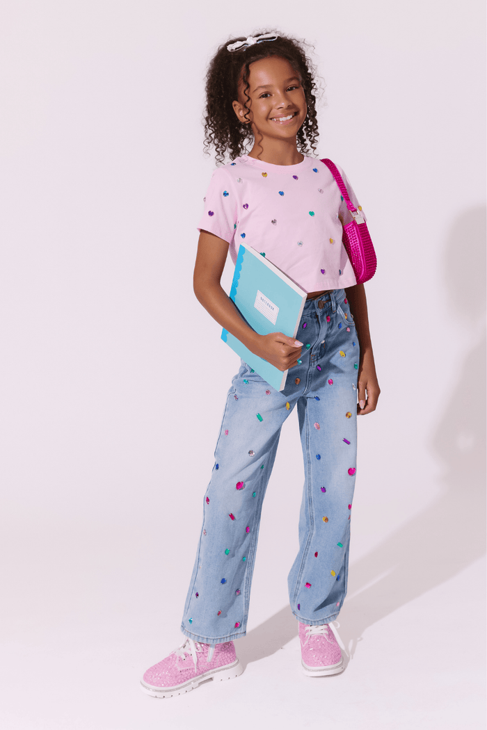Lola + The Boys Bottoms Bejeweled Jeans