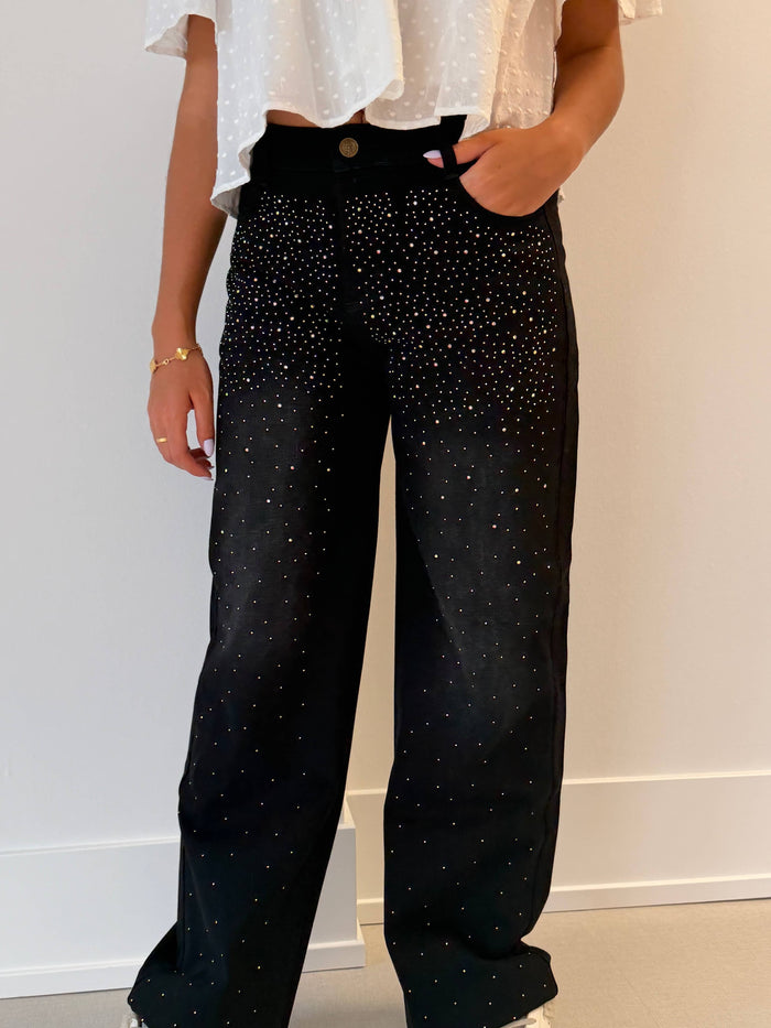 Lola + The Boys Bottoms Black Sparkle Jeans – Teen/Women