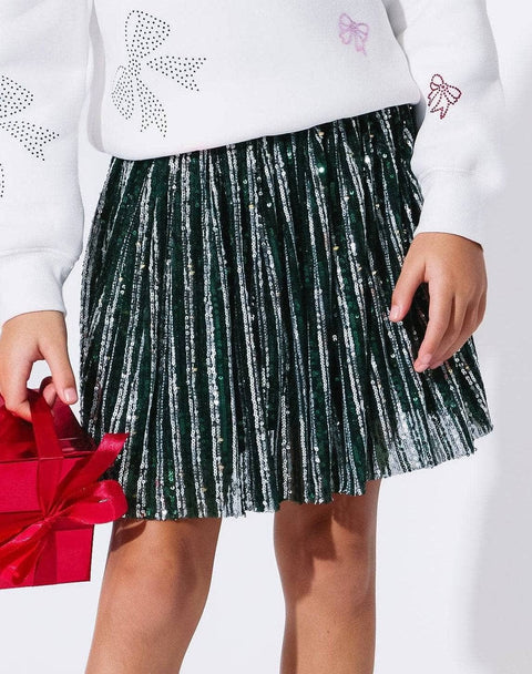 Candy Cane Sequin Striped Skirt