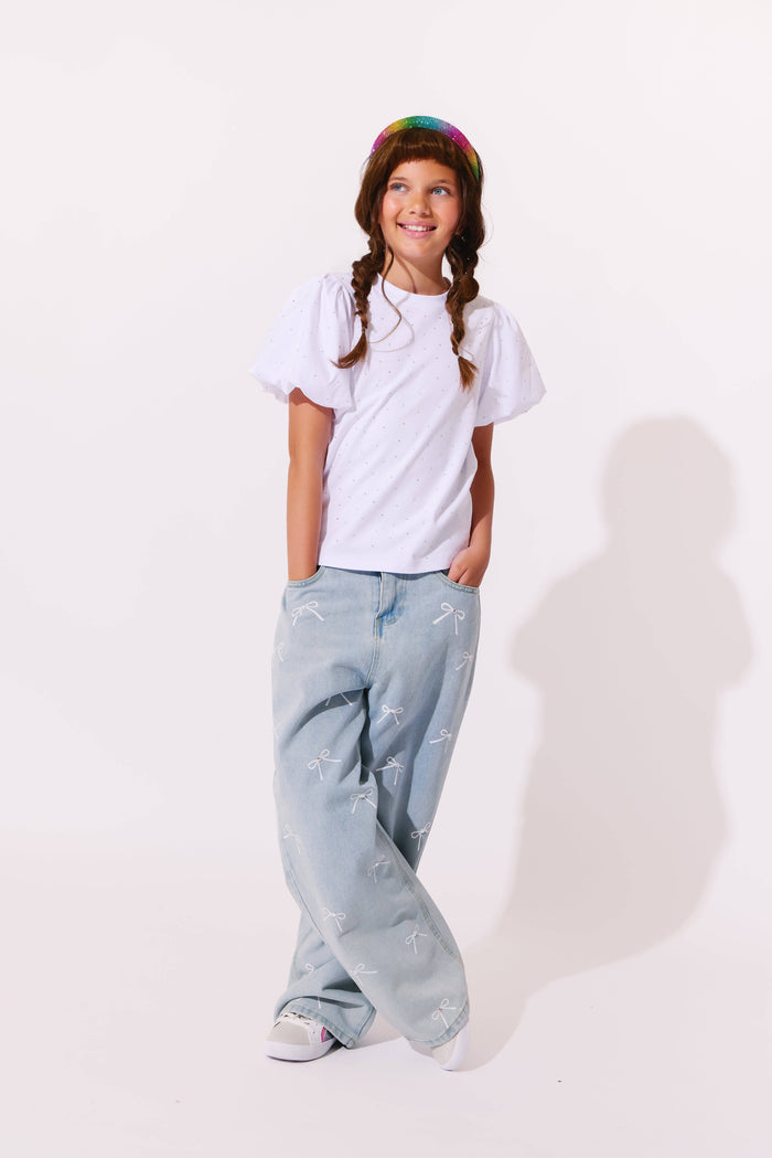Lola + The Boys Bottoms Crystal Bows Jeans
