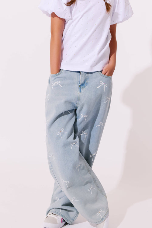 Lola + The Boys Bottoms Crystal Bows Jeans - Teen/Women