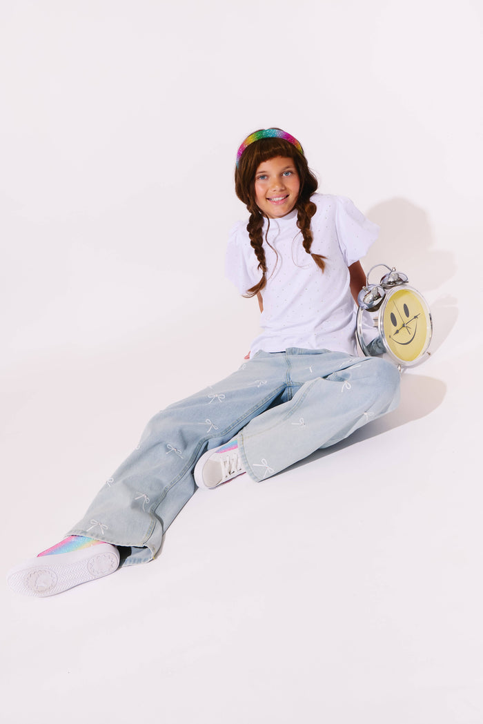 Lola + The Boys Bottoms Crystal Bows Jeans - Teen/Women