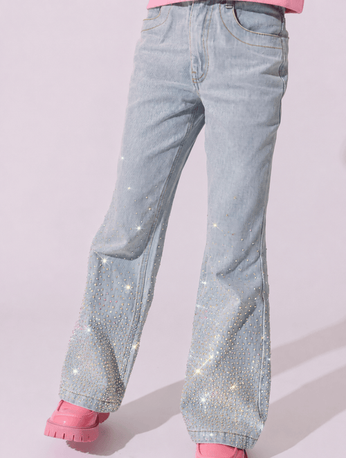 Lola + The Boys Bottoms Crystal Cascade Jeans
