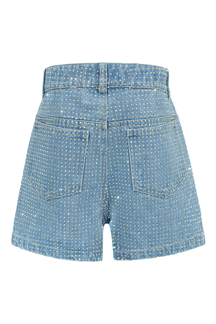 Lola + The Boys Bottoms Crystal Sparkle Denim Shorts