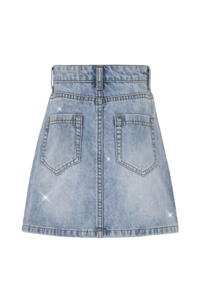 Lola + The Boys Bottoms Crystal Sparkle Denim Skirt