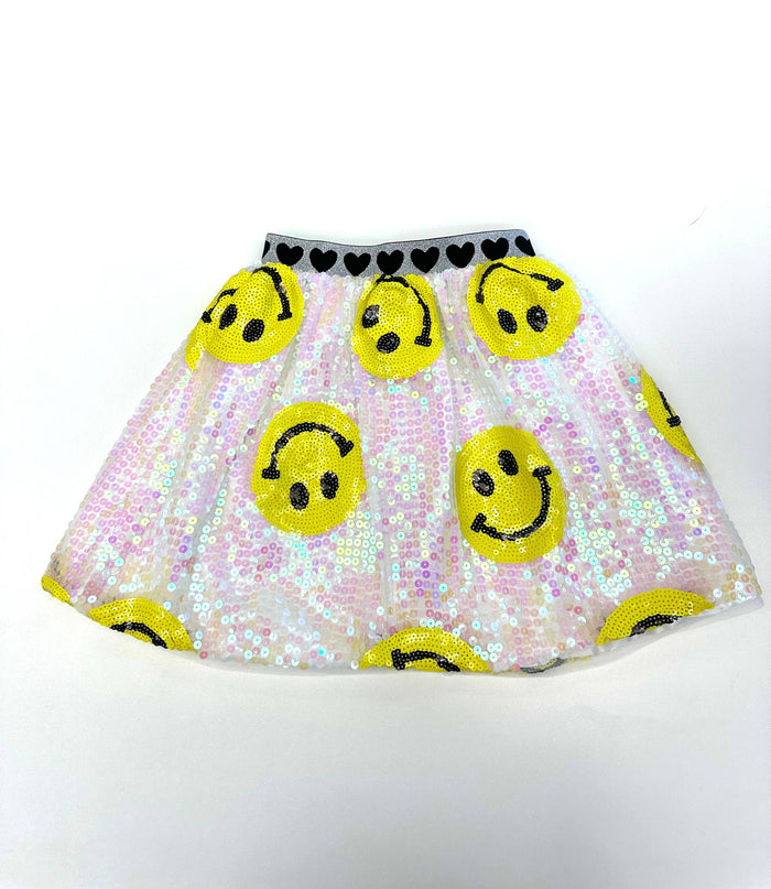 Lola + The Boys Bottoms 8 Don't Worry Be Happy Sequin Skirt