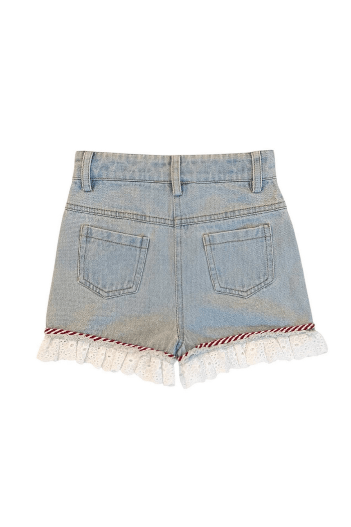 Lola + The Boys Bottoms Eyelet Denim Shorts