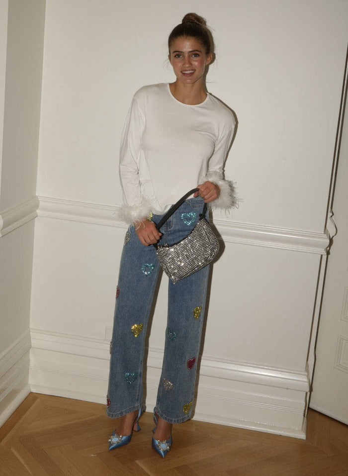 Lola + The Boys Bottoms Gems Rainbow Heart Jeans