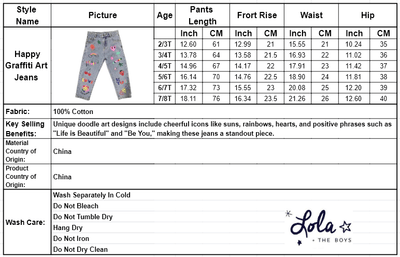 exclude-new-arriv Bottoms Happy Graffiti Art Jeans