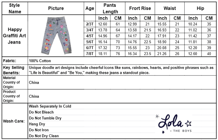 exclude-new-arriv Bottoms Happy Graffiti Art Jeans