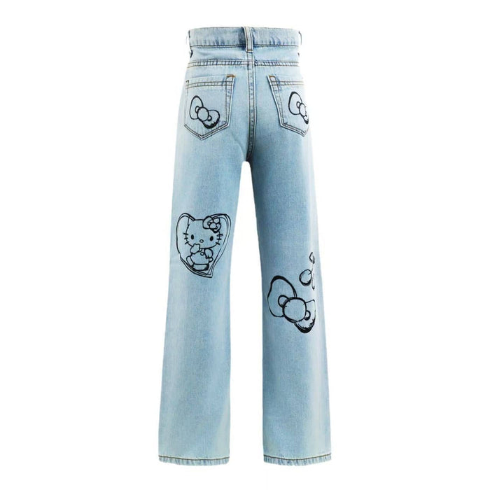Lola + The Boys Bottoms Hello Kitty Graphic Art Jeans
