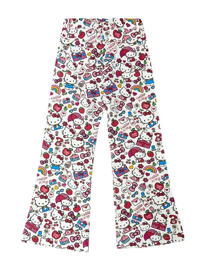 Lola + The Boys Bottoms Hello Kitty Icon Print Jeans