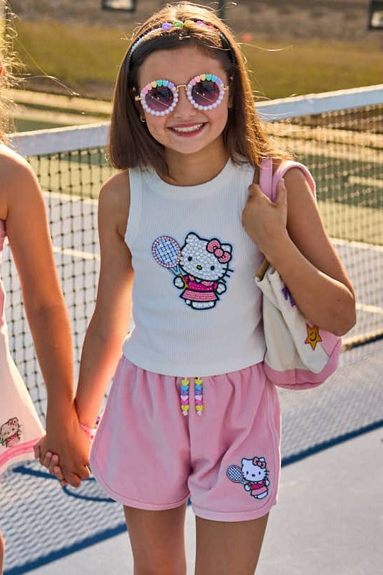 Lola + The Boys Bottoms 2 Hello Kitty® Velour Track Shorts