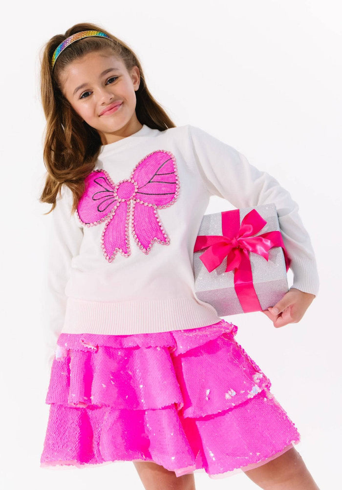 exclude-fall Bottoms Hot Pink 3 Tier Sparkle Skirt
