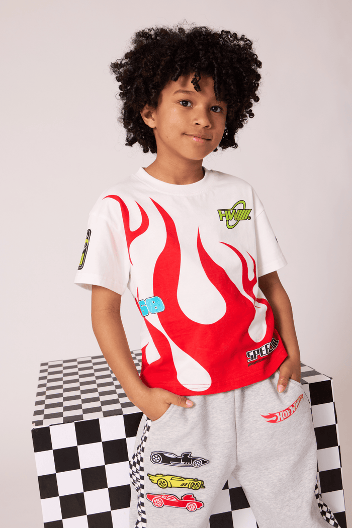 Lola + The Boys Bottoms Hot Wheels™ Checker Trim Patch Joggers
