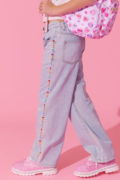 Lola + The Boys Bottoms Rainbow Gem Stripe Jeans