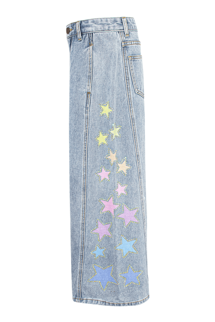 Lola + The Boys Bottoms Rainbow Ombre Stars Wide Leg Jeans