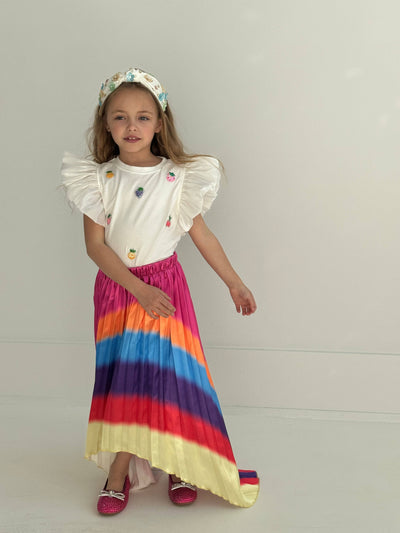 exclude-sale Bottoms Rainbow Pleated Midi Skirt
