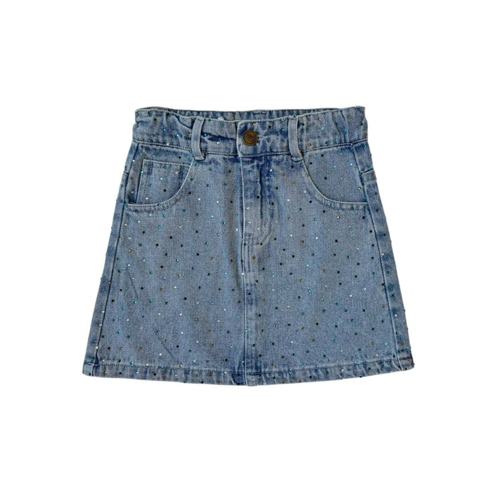 Lola + The Boys Bottoms Rainbow Sparkle Denim Skirt