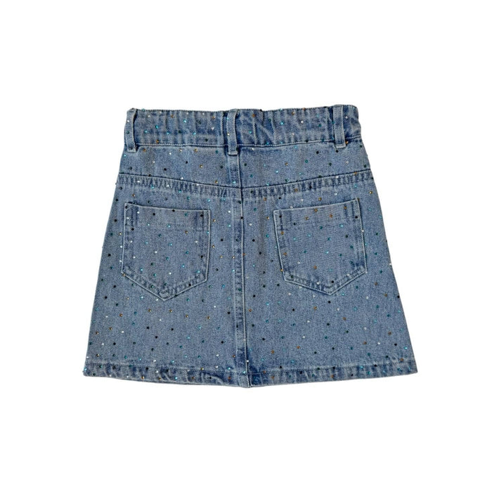 Lola + The Boys Bottoms Rainbow Sparkle Denim Skirt