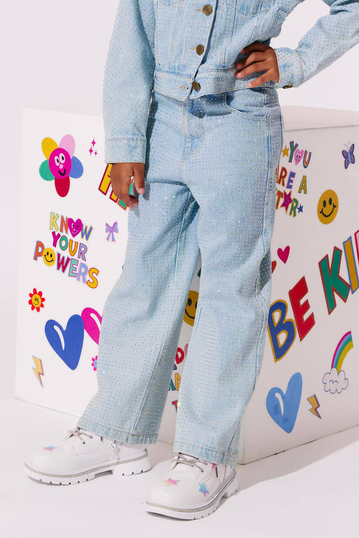 Lola + The Boys Bottoms Sparkle Crystal Denim Jeans