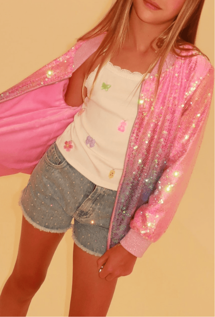 Lola-spring-25 Bottoms Sparkle Denim Shorts