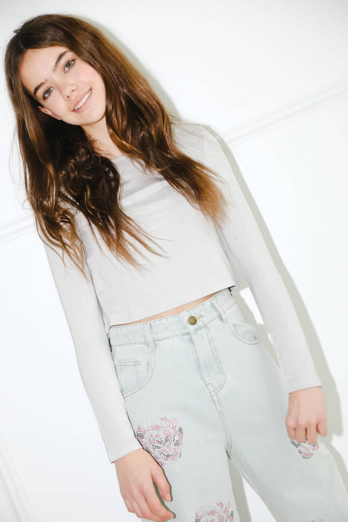 Lola + The Boys Bottoms Sparkle Roses Jeans