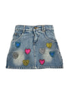 exclude-sale Bottoms Women's Sparkle Heart Denim Skirt