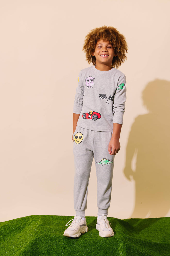Lola + The Boys Boys Sticker Joggers Set