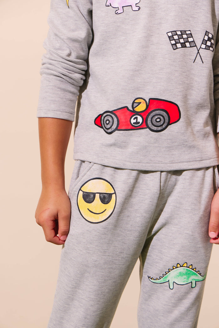 Lola + The Boys Boys Sticker Joggers Set