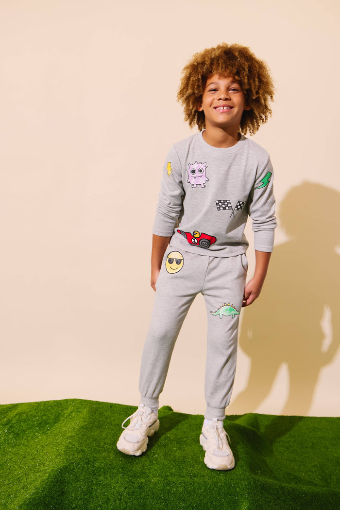 Lola + The Boys Boys Sticker Joggers Set