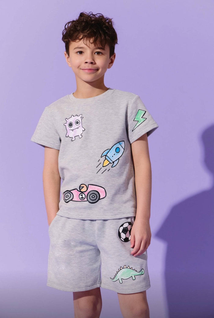 Lola + The Boys Boys Sticker Short Set