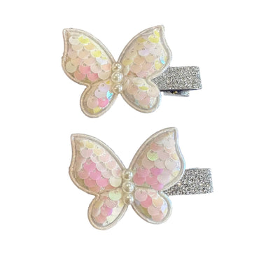 Lola + The Boys White Butterfly Hair Clip (Pack of 2)