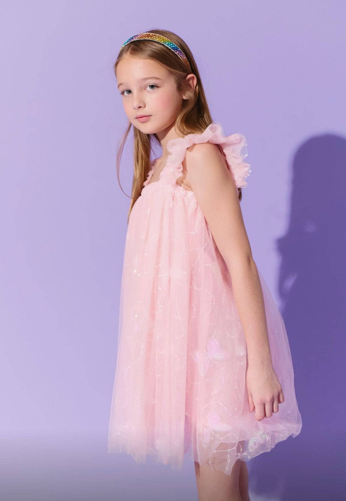 lola-new-arrival Butterfly Sequin Party Dress