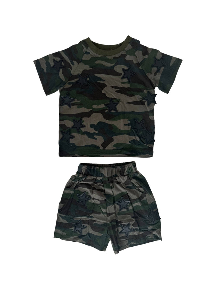 Lola + The Boys Camo Rocker Short Set